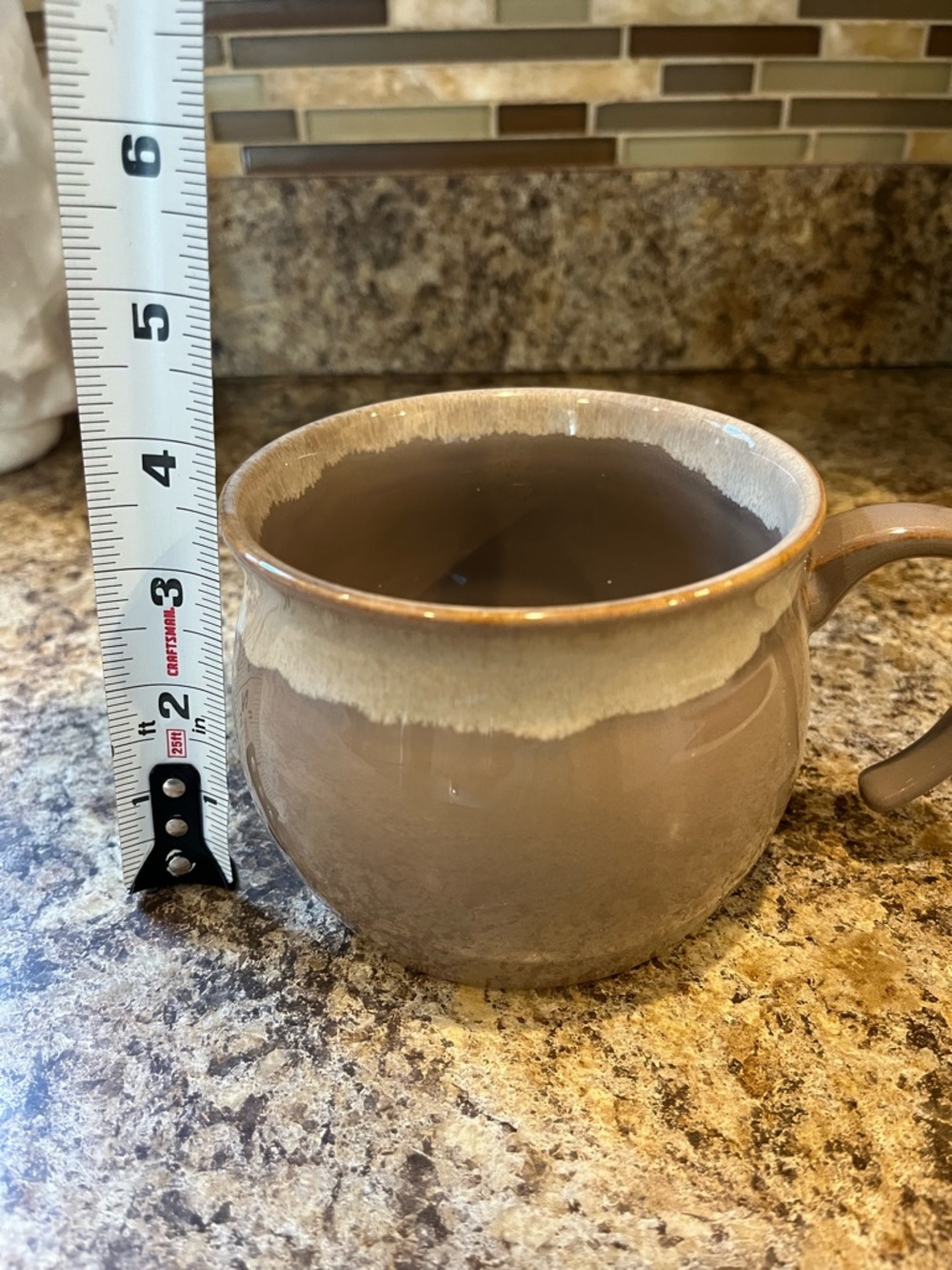 Pfaltzgraff gGlazed Drip Taupe and Cream Soup Mug - Home Dining - Picture 7 of 9